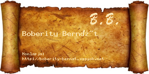 Boberity Bernát névjegykártya